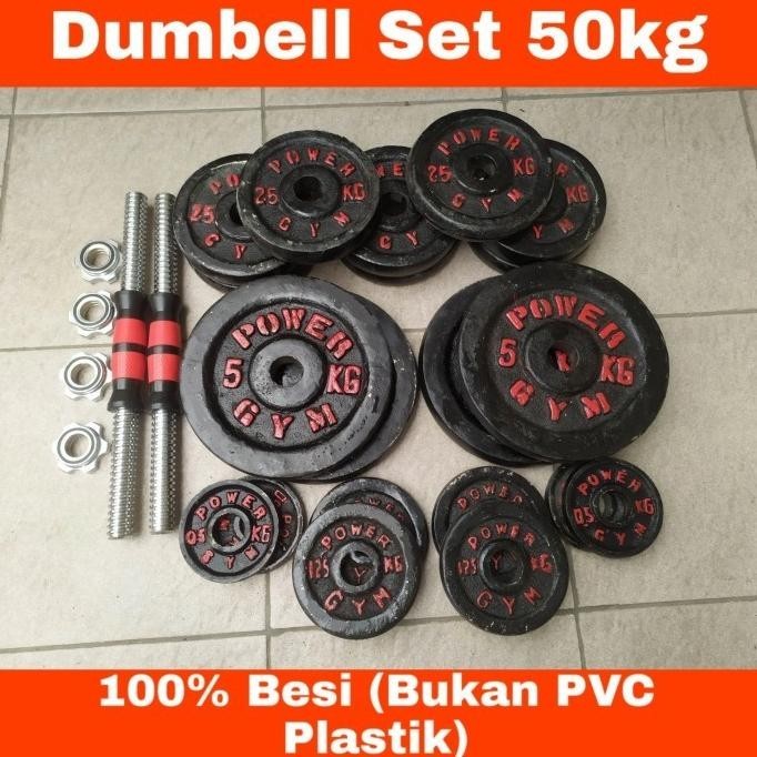 Dumbell Set 50kg Barbel Besi (KARGO)
