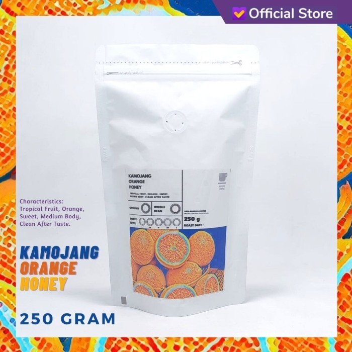 

Kopi Arabika Kamojang Orange Honey 250 Gram Sutoyo Coffee