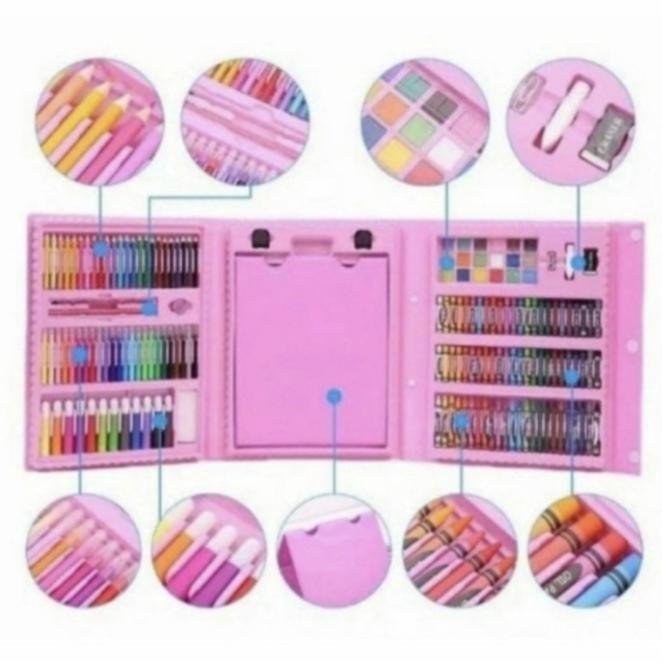 

Fj-44 Wtbs Super Mega Art Set Alat Gambar Tulis Anak Crayon Pensil Warna 208 Pcs Promo