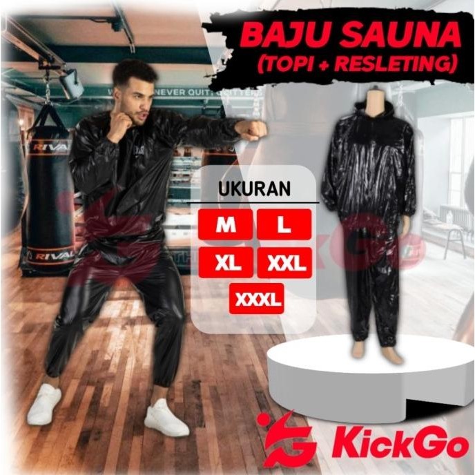 TERBARU - KickGo Baju Jaket Sauna Suit Olahraga Joging Pembakar Lemak Jumbo
