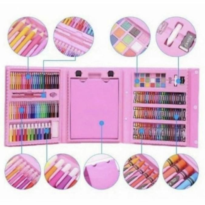 

Super Mega Art Set Alat Gambar Tulis Anak Crayon Pensil Warna 208 Pcs (Cod)