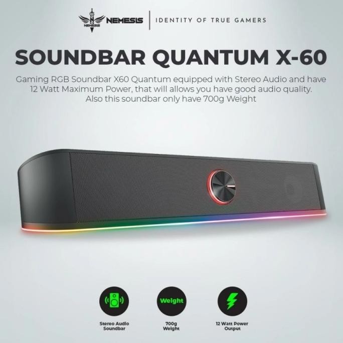 NYK NEMESIS X60 - X 60 Quantum Gaming Soundbar Speaker Original