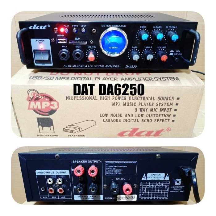 Terlaris Power Amplifier Karaoke Mini Dat Da6250 Da 6250