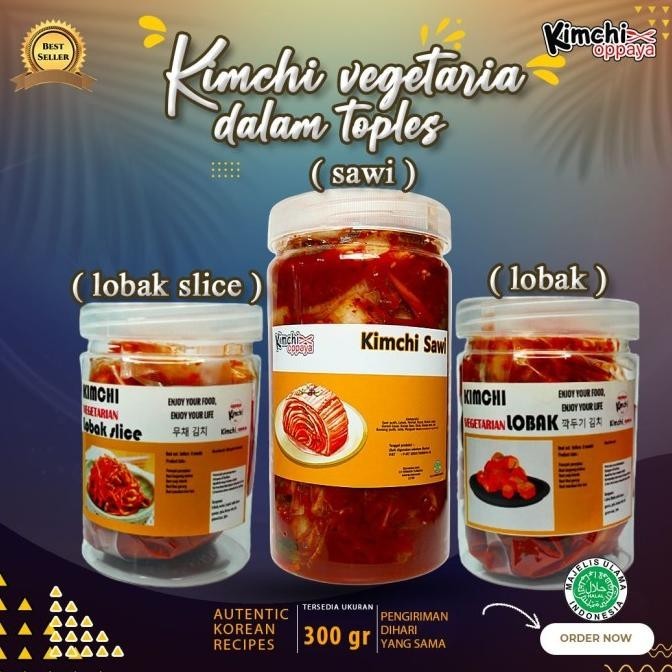 

Vegetarian Kimchi Fresh Korea Halal Kimchi In Jar 300Gr