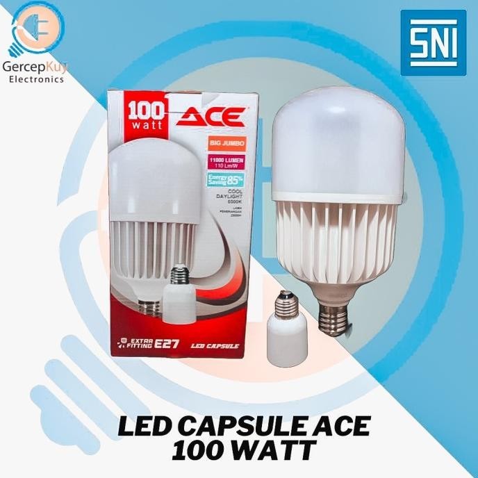 NEW Lampu LED Capsule ACE 100WATT PUTIH E27