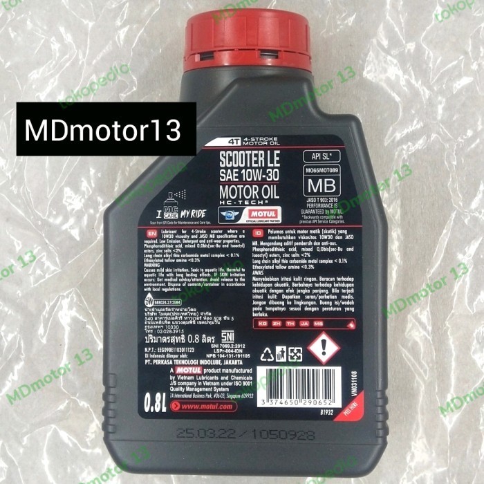 Oli Mesin Motul Motor Matic Honda Ori Asli