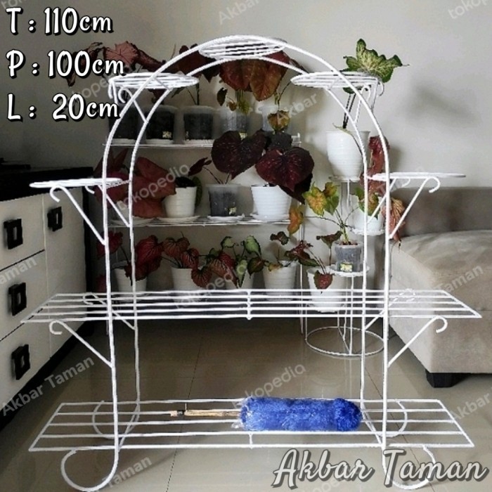 Standing Rak Pot Tanaman Bunga Besi Tinggi 110Cm Hiasan Rumah C