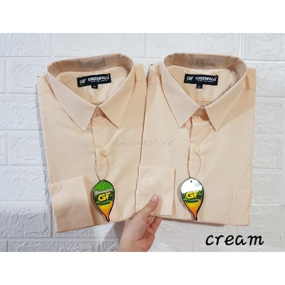 Baju Kemeja Tactical Pria Lapangan Outdoor Eenfalo Polos Lengan Panjang Warna Cream Baju Kerja Proye