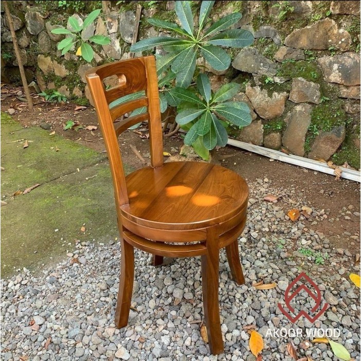 Kursi cafe Kayu Jati Kursi Makan Bulat Minimalis Termurah| Mebel Jepara