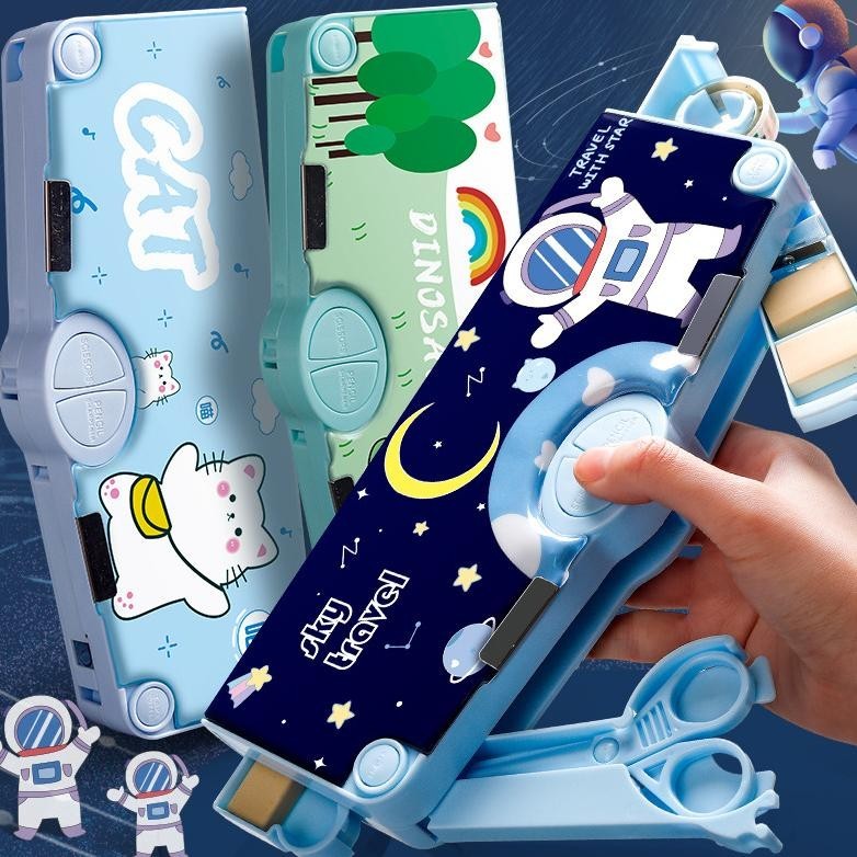 

Tempat Pensil/Pouch/Kotak Pensil Multifungsi Lengkap Peruncing Gunting Isolasi Penghapus Penggaris