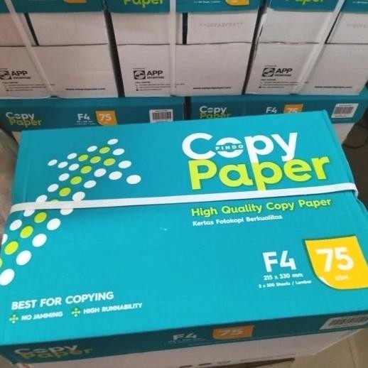 

KERTAS HVS F4 75 GRAM COPY PAPER-GRAB GOJEK ONLY-1BOX