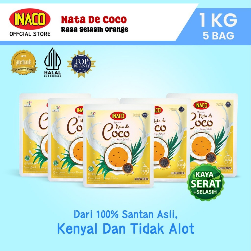 

INACO Nata De Coco Selasih Orange Pouch 1kg - 5pcs