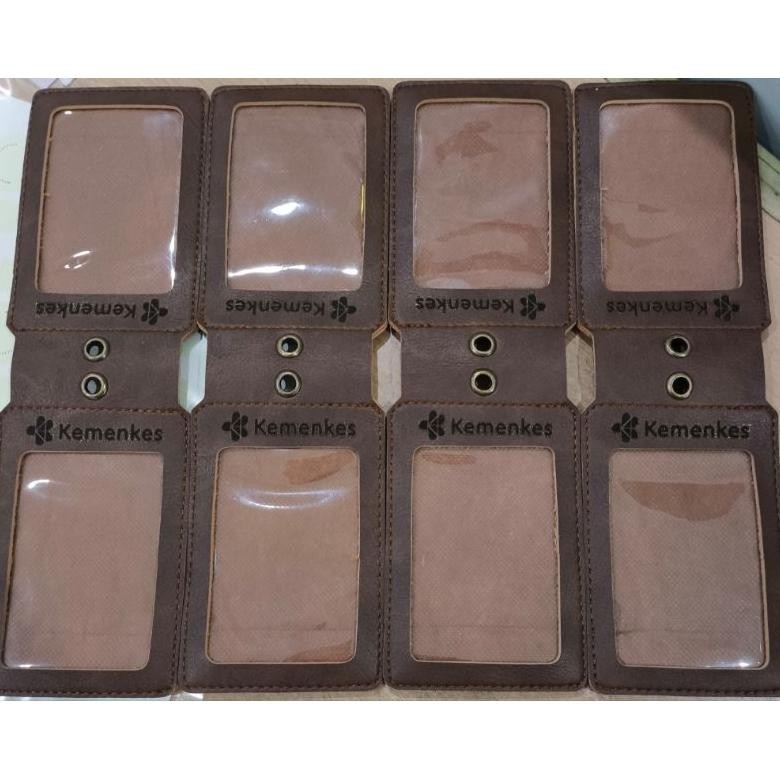 

COD NEW - ID Card Holder 2 Mika & Lanyard Kulit PU Leather - Magnet Multifungsi - 2 Mika ew-45