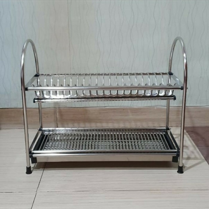 Rak Piring Gelas Stainless 2Susun