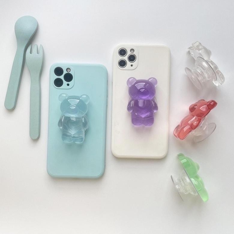 Gummy Bear - Griptok 3D Resin Transparan/ Phone Holder/ Phone Grip High Quality Promo