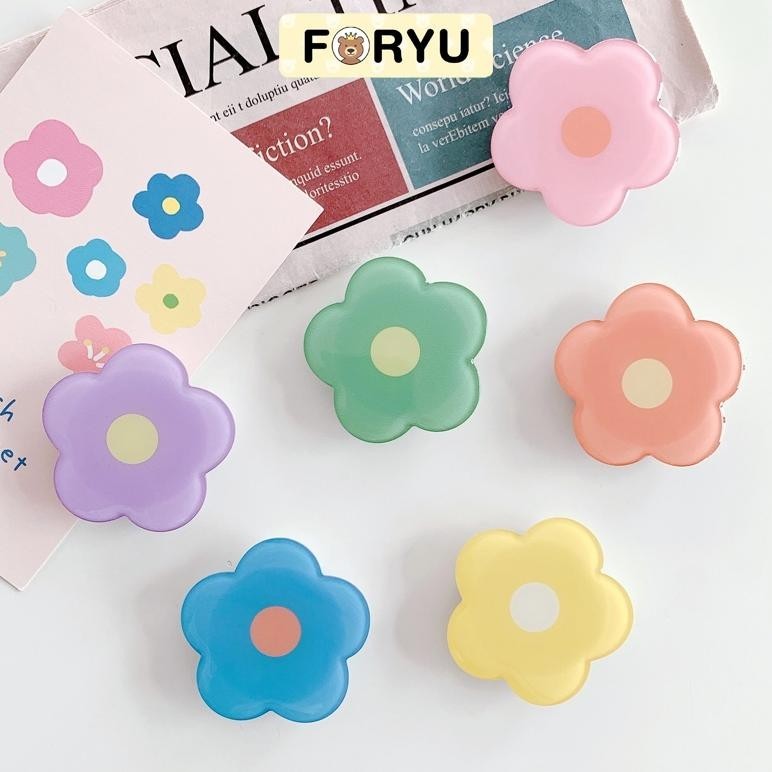Foryu Griptok Akrilik Bunga Daisy Resin Aesthetic Phone Holder Akrilik Phone Stand Hp Sale