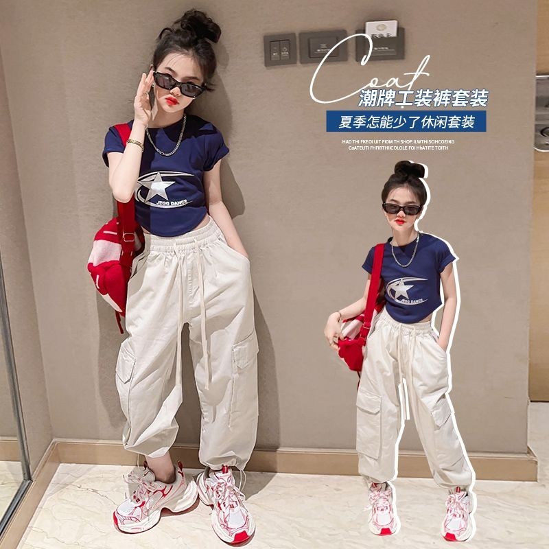 Pakaian Anak Perempuan Lengan Pendek, Baju Anak Perempuan Lengan Pendek, Keren, Manis, Musim Panas, 