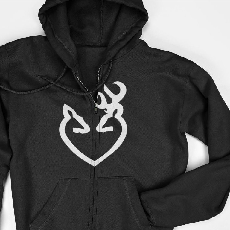 Jaket Hoodie Zipper - Browning Deer Love