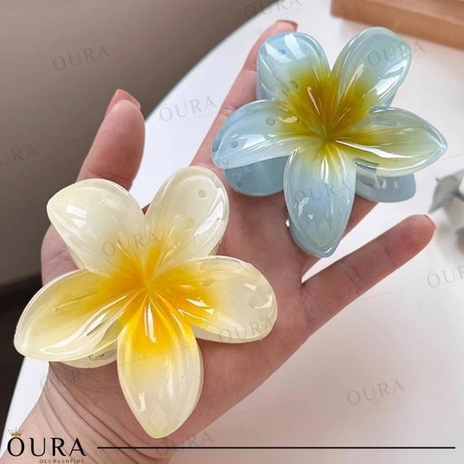 Jepit Rambut Bunga Kamboja Bali Flower Hair Clip Korean Style Aestheti