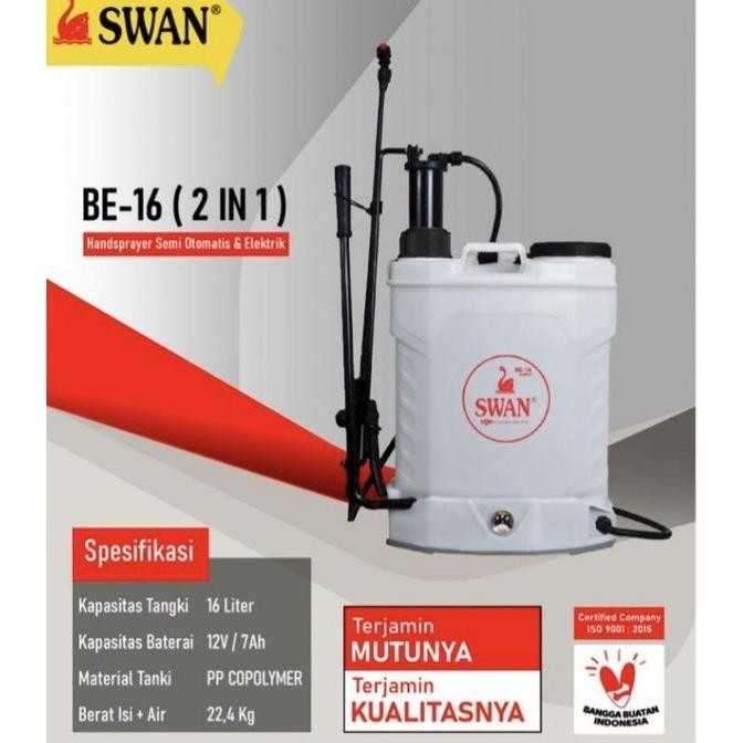 TERMURAH - Sprayer elektrik dan manual SWAN BE16 2in1 alat semprot double 2 in 1