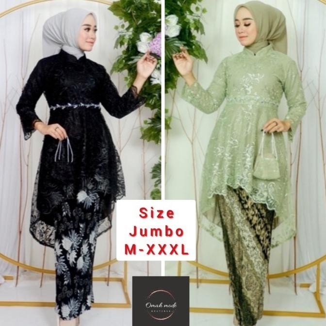 Setelan Kebaya Lesti Payet Modern LD 130 Kebaya wisuda Hijab jumbo