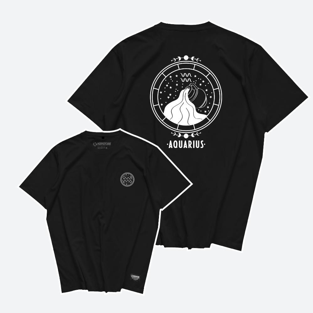Limited Kaos Zodiak Aquarius Baju Zodiak Tshirt Combed 24S