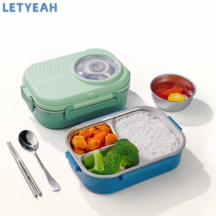 LETYEAH LUNCH BOX STAINLESS 304 ANTI TUMPAH /KOTAK MAKAN +MANGKUK SUP