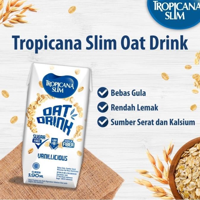 

12 Pack - Tropicana Slim Oat Drink 190 Ml (Rtd) - Minuman Bebas Gula April Staroutlet