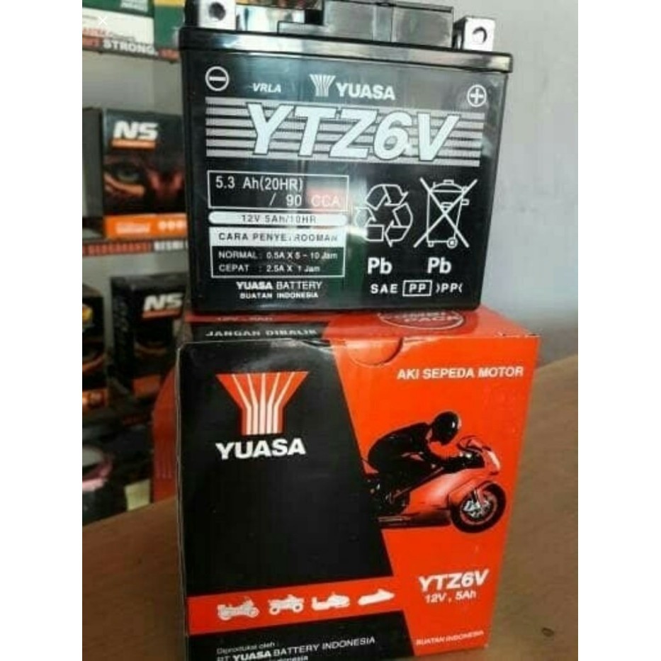 Aki Motor Honda Cb150R, Cbr 150, Vario 125 Ytz6V Yuasa Mf (Aki Kering)