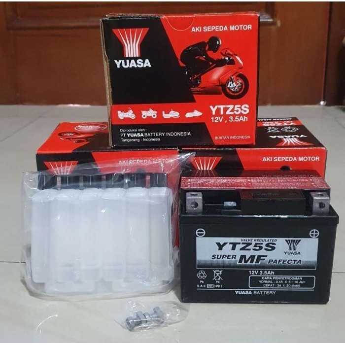 Accu/Aki Motor Kering Yuasa Ytz5S Untuk Motor Beat, Scoopy, Vixion