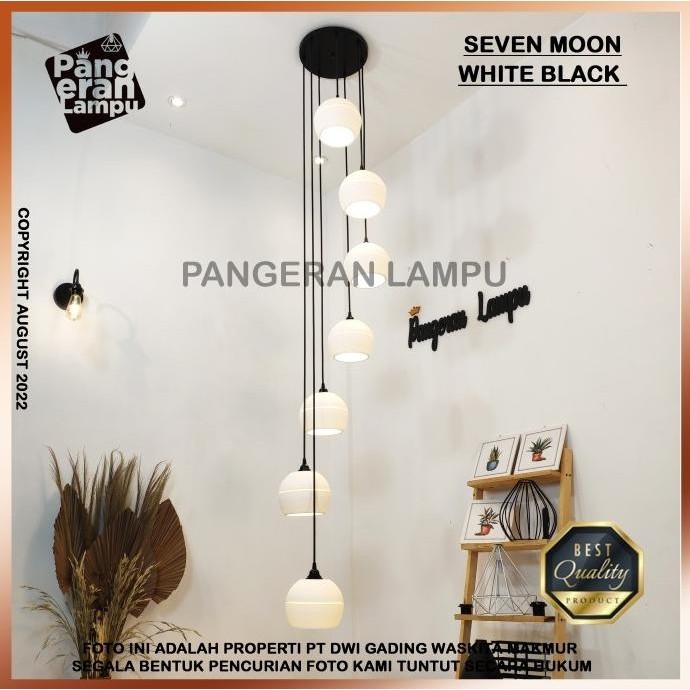 Lampu Gantung / Lampu Hias / lampu Void 1 Set Type MOON isi 7 WHITE
