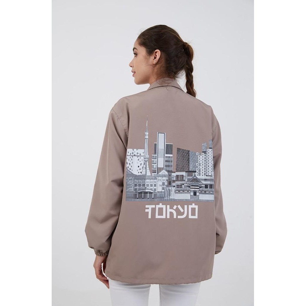 Berrybenka Street - Outer Jaket Wanita Coach Tokyo City Khaki
