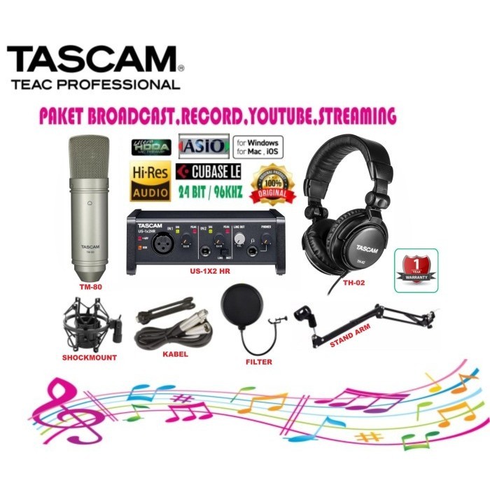 

paket broadcast tascam us1x2 soundd usb