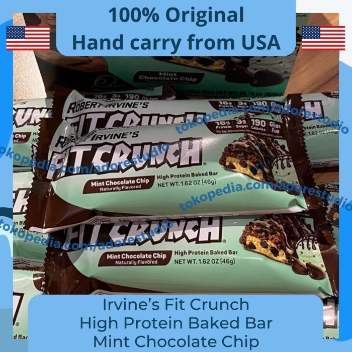 

Terlaris Irvine's Fit Crunch Mint Chocolate Chip High Protein Baked Bar SALE