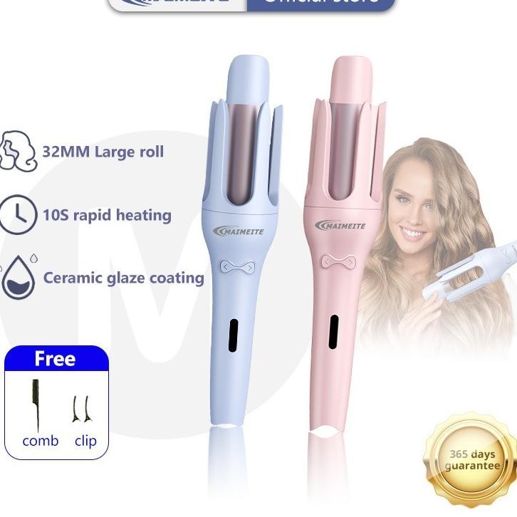 Maimeite Catokan Rambut Ceracs 32Mm Catok Curly Otomatis Curly Rambut Curling Iron Ion Negatif Hair 