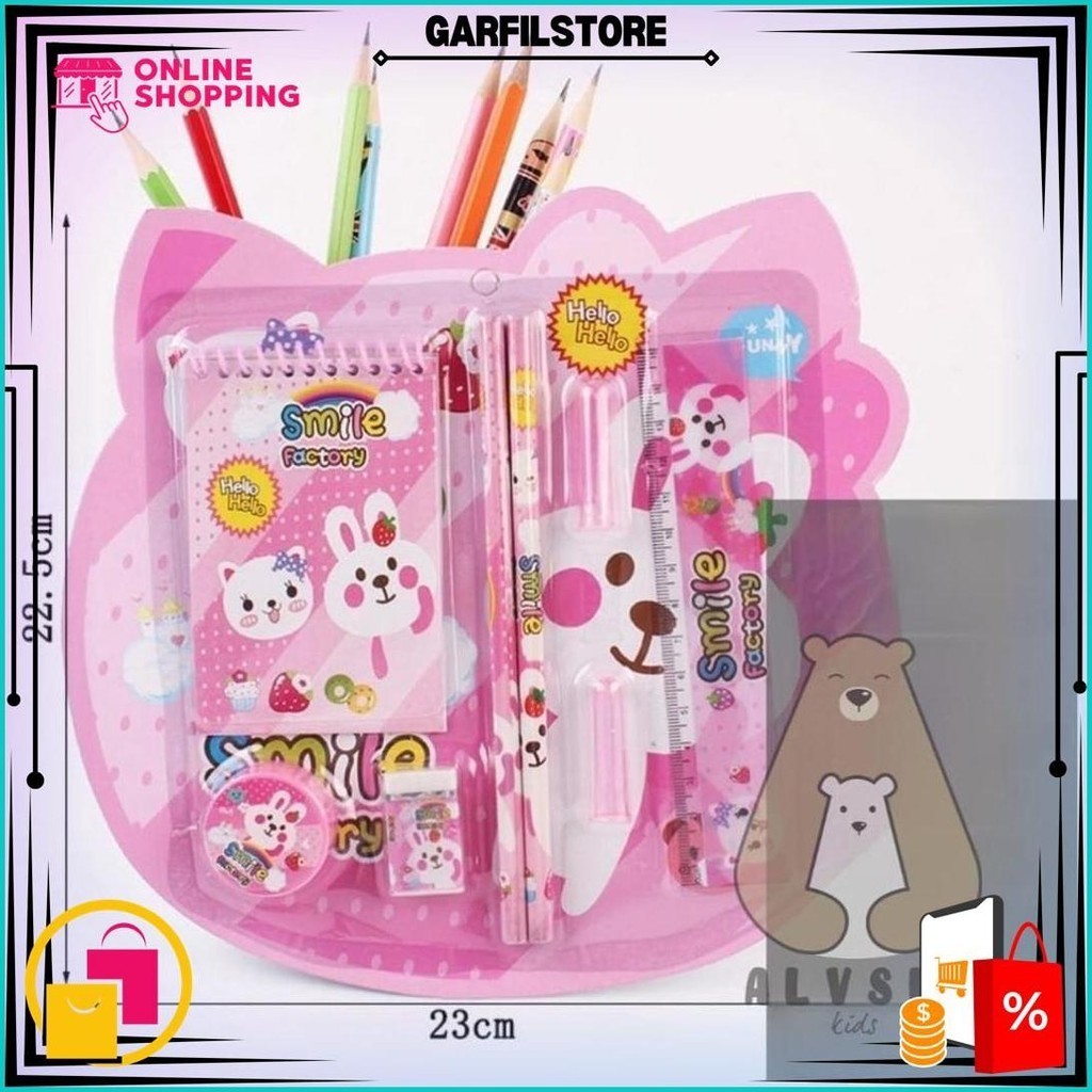 

Set Alat Tulis Sekolah 8 In 1 Karakter Lucu / Stationery Set 8 In 1 Best Seller