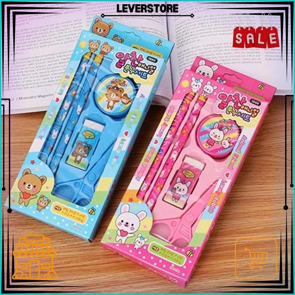 

( Zwq ) At004 Set Stationery Anak Alat Tulis 5 In 1 / Set Alat Tulis Sekolah Karakter Kado Hadiah Ulang Tahun Anak / Pensil Set Alat Tulis 5In1 Hadiah Souvenir / Paket Alat Tulis Perlengkapan Sekolah Anak Promo