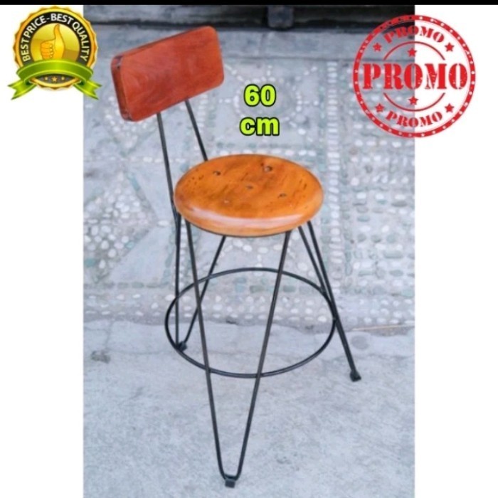 hanya disini] KURSI BULAT TINGGI BESI 60 CM PAKAI SANDARAN /KURSI CAFE