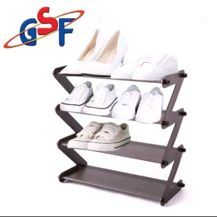 *:*:*:*:*] RAK SEPATU SUSUN 4 ZIGZAG, RAK SANDAL/SEPATU SUSUN 4 ALUMINIUM PLASTIK