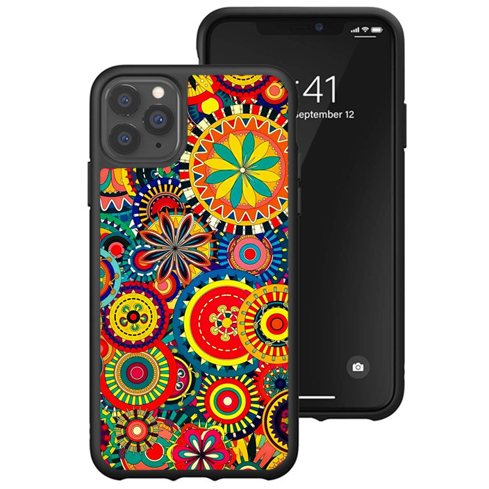 Hybrid Case iPhone 15 14 13 12 11 Pro Max Plus Mini XR Floral Art YDH0151