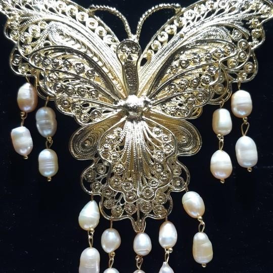 Bros Alpaka Mutiara Air Tawar Kupu-Kupu Besar Bros Kebaya Bros Etnik