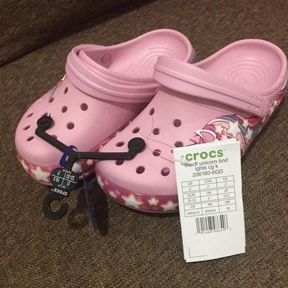 Sandal Crocs Led Lampu Unicorn Sendal Anak Perempuan Crocs Original
