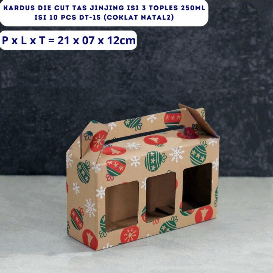 

Dus Jinjing Box isi 3 Toples Jar 250ml Coklat Natal 2 uk 21 x 7 x 12cm harga per 10pcs kotak dus unggul box packaging