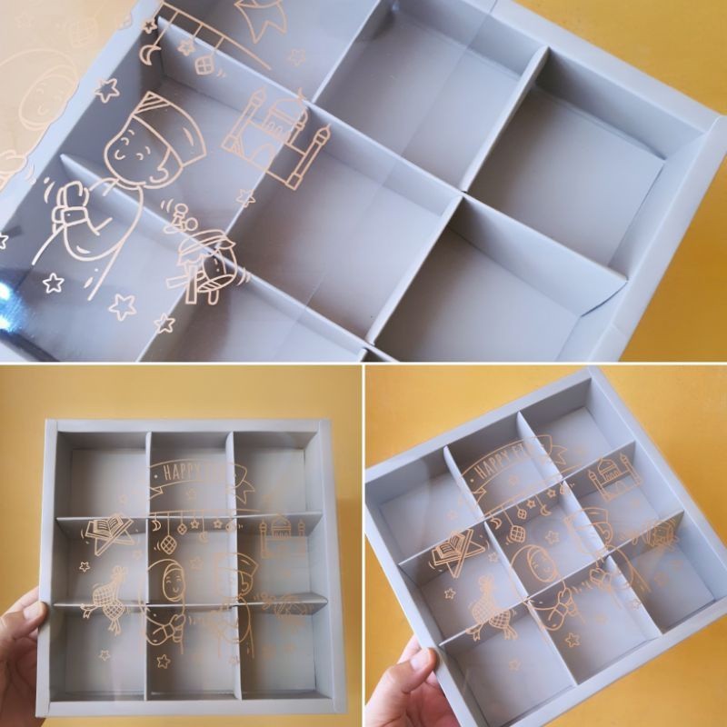 

5 pcs dus box eggtart mika motif idul fitri abu sekat 9 size 7,3 cm cake box kotak hampers packaging