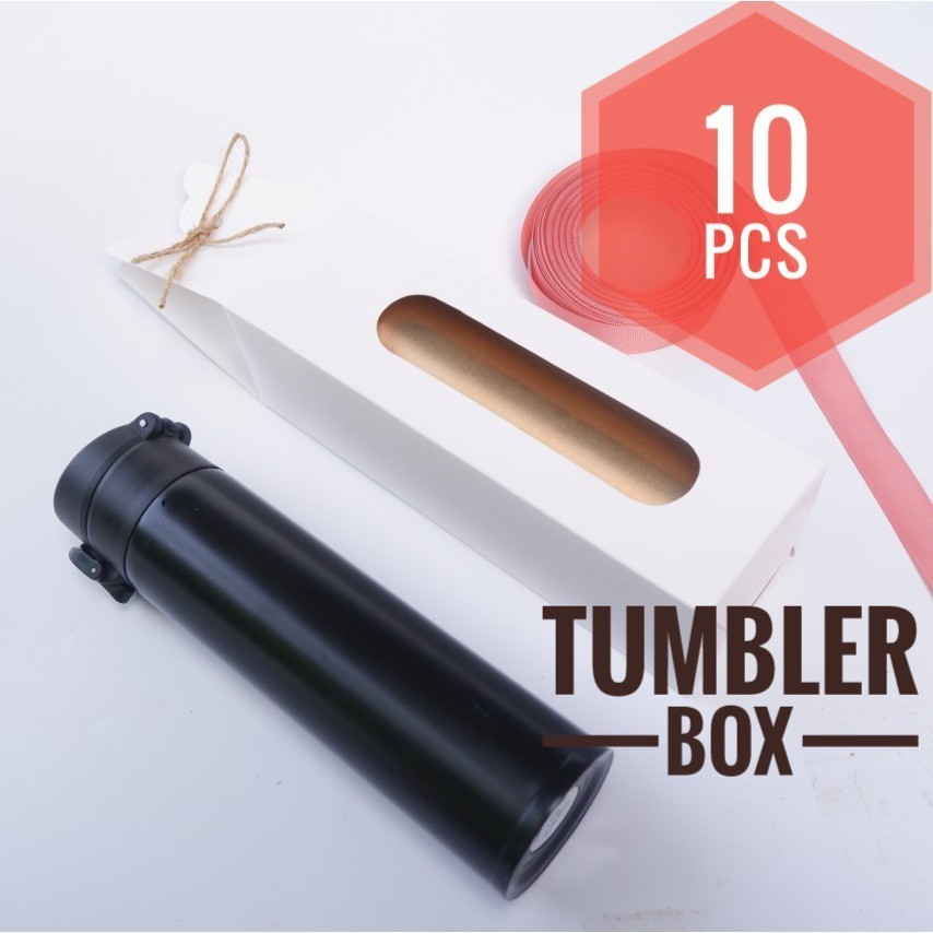 

[HARGA 10PCS] Tumbler Box Ivory Botol Souvenir Box Kotak Dus Botol hampers Kondangan Sovenir my bottle Ulang tahun 7x7x30cm kotak hampers packaging
