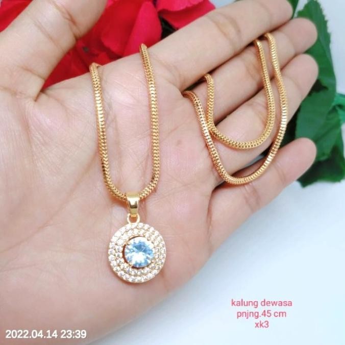 PL4422 kalung replika berlian perhiasan wanita anti karat