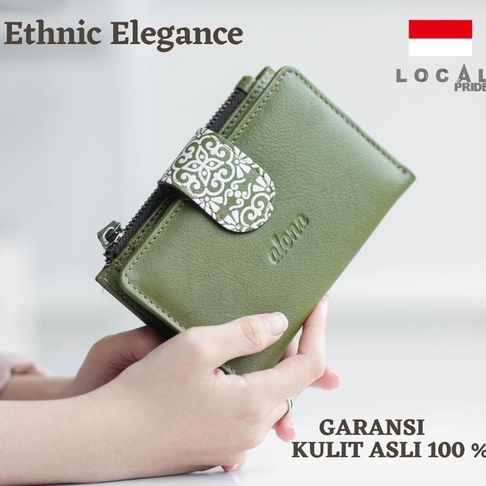 DOMPET WANITA KULIT ASLI ALONA SEKAR ETHNIC WALLET ORIGINAL