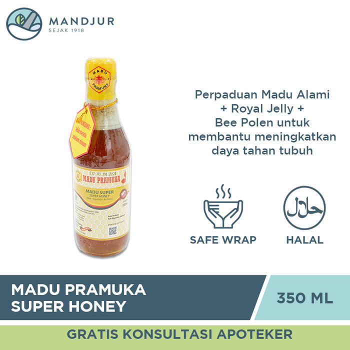 

Ready Madu Pramuka Super 350 mL - Madu Alami + Bee Pollen + Royal Jelly