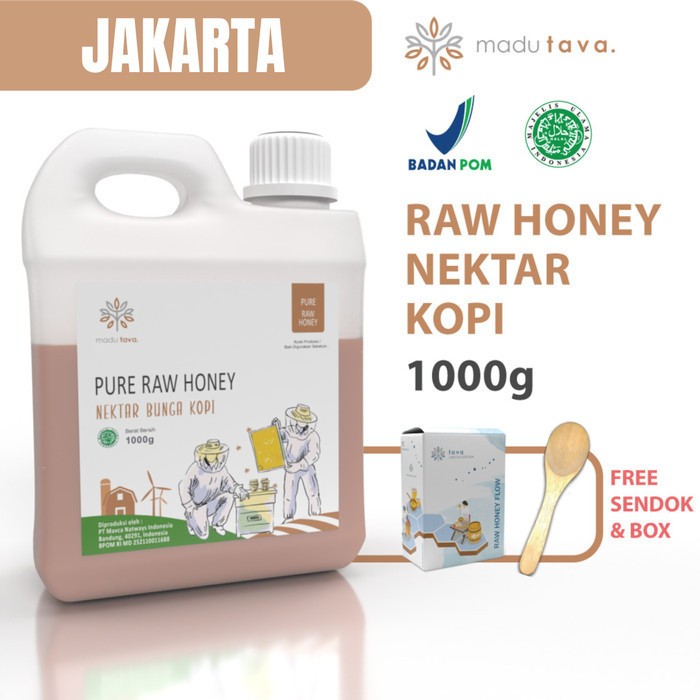 

Ready Madu Murni Asli Tava 1kg Nektar Kopi 100% Pure Raw Honey Sarang Alami