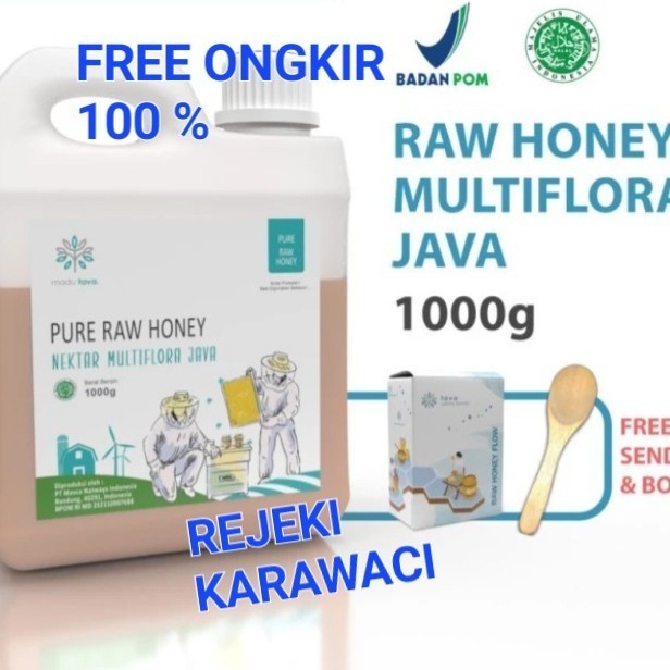 

Ready MADU MURNI Tava 1 kg Nektar Multiflora 100% Pure Raw Honey ORIGINAL
